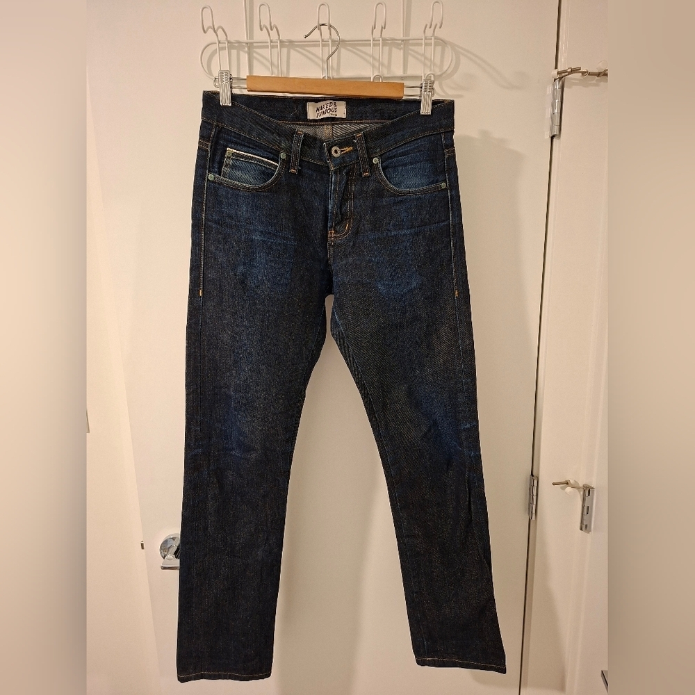 Naked & Famous Denim Men's Slim Straight Dark Blue Jeans